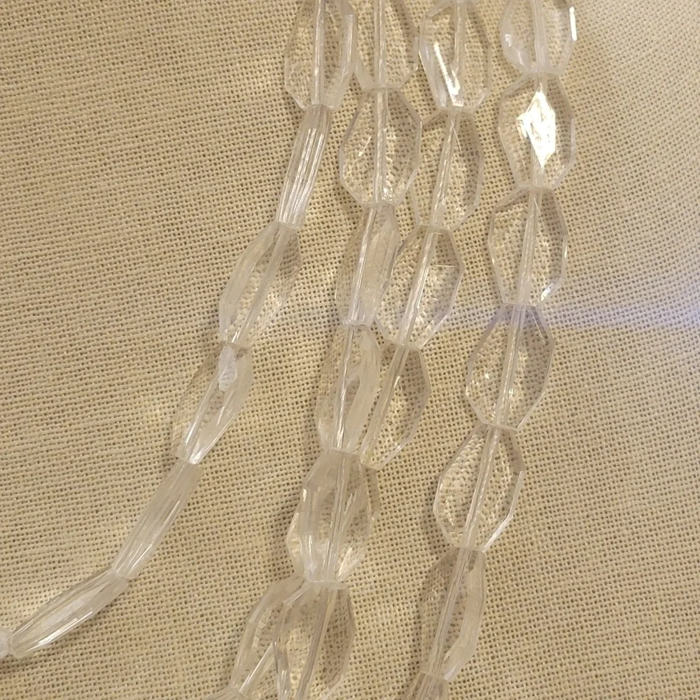Clear Cut 4-Strand Necklace w/ Goldtone Lobster Clasp